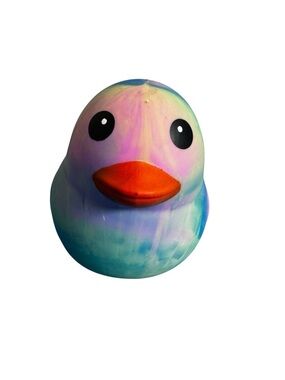 Toymendous Tie Dye Duck Squishy Orange Beak Stress Toy New (viral)